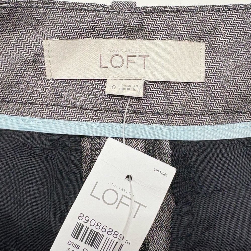 NWT Ann Taylor LOFT Marissa Fit Linen Blend Straight Pants 0 Heathered Gray - Picture 9 of 11